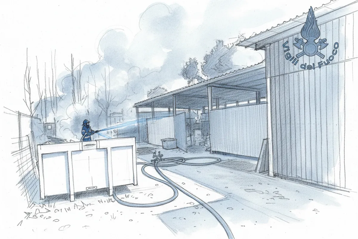 Illustrazione a corredo: Desenzano: incendio in un deposito vicino a un allevamento di cani, cosa è successo?