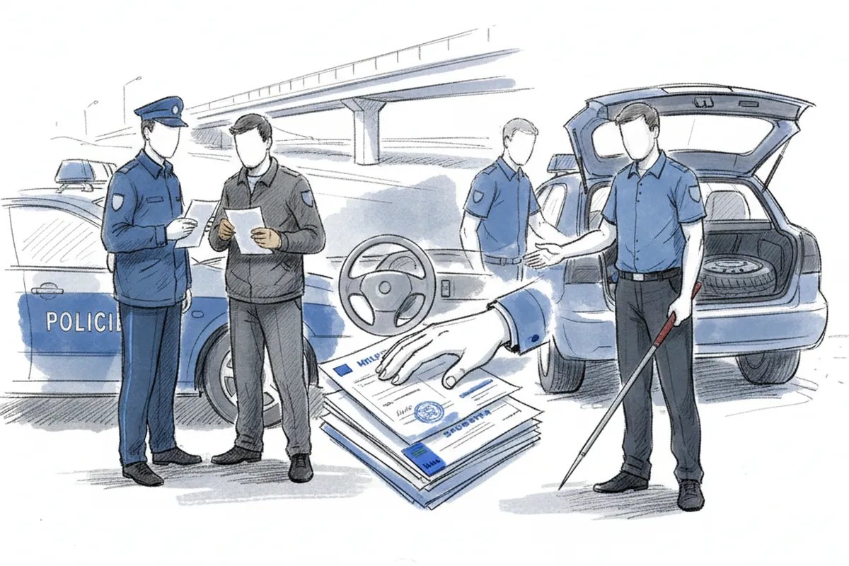 Illustrazione a corredo: Brescia: patente moldava falsa, arma e documenti contraffatti, tre nei guai!