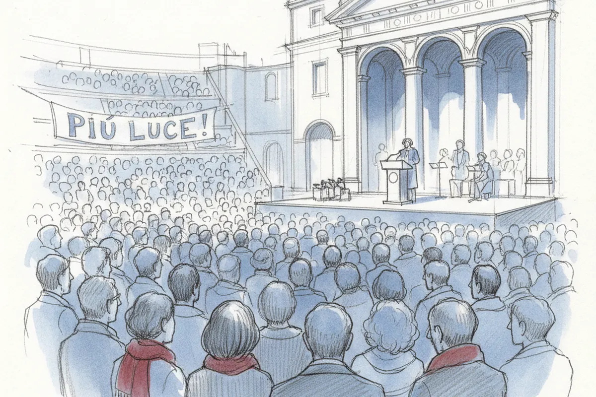 Illustrazione a corredo: Sold out per "Più luce" al Vittoriale: lo spettacolo di poesia che affascina